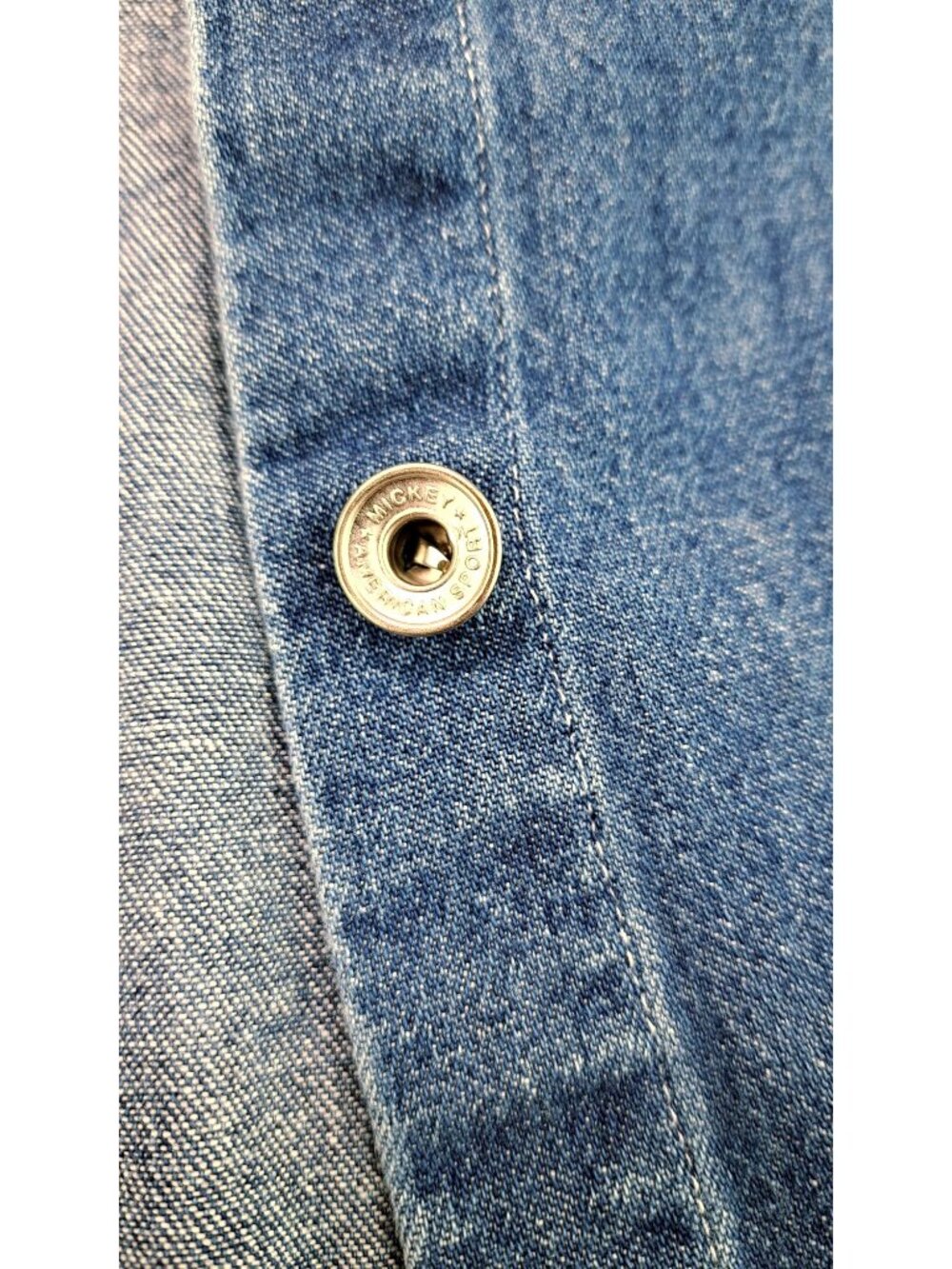 Vintage Disney Store Mickey Mouse Embroidered Denim Button-Up Shirt Size Small - Picture 8 of 11